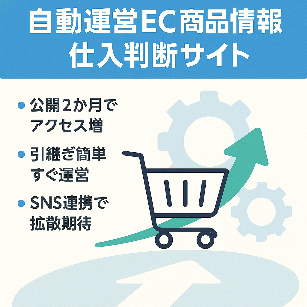 【運営の自動化済み】有名ECショップに特化した商品情報サイト／仕入れ判断サイト