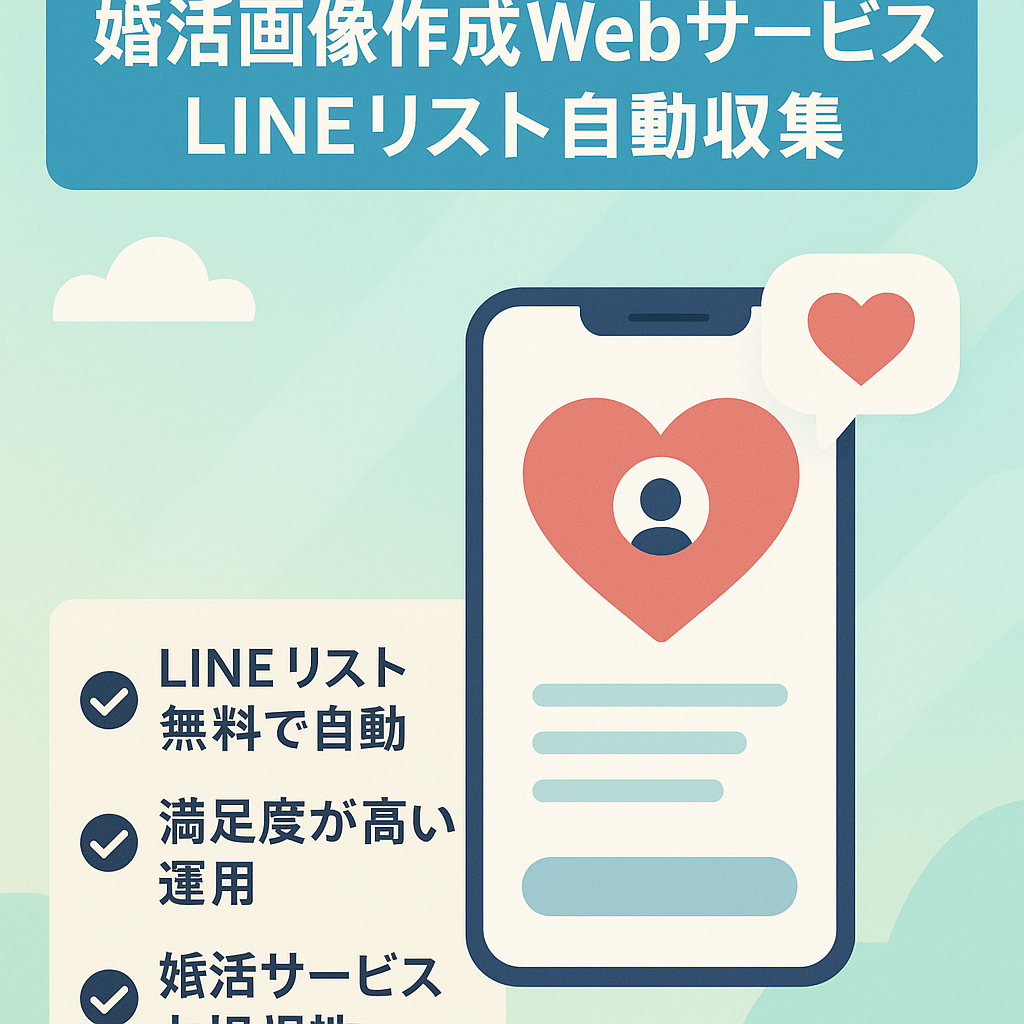 【婚活】SNS用婚活プロフィール画像作成webサービス【LINEリストを自動収集】