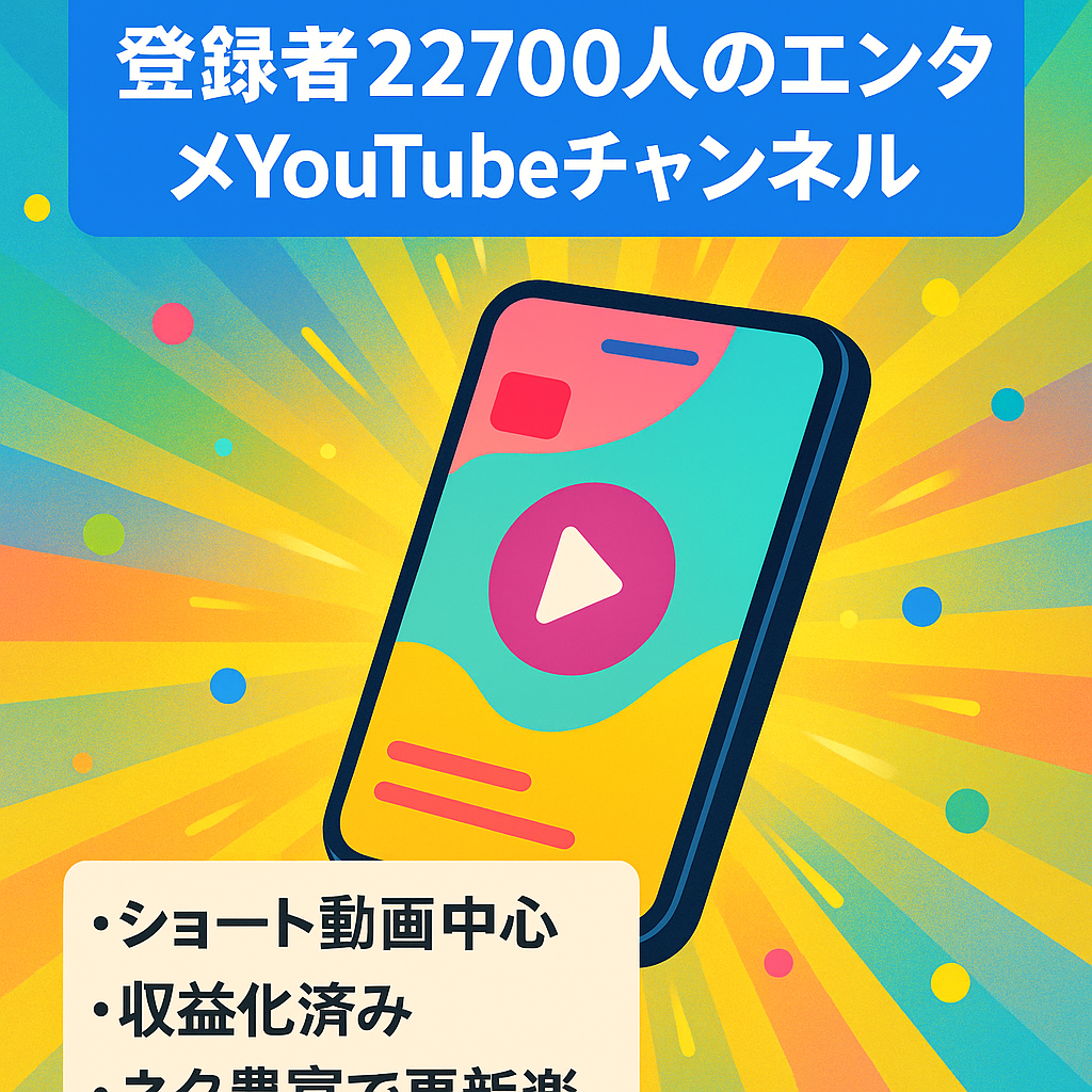 【チャンネル登録者数22700人】ショート動画メインのエンタメYouTubeチャンネル