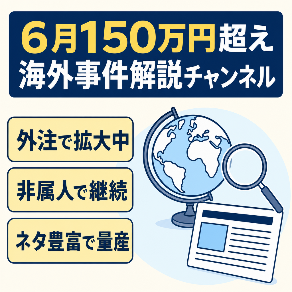 【6月150万円超え】海外事件解説CH・非属人、外注引き継ぎ