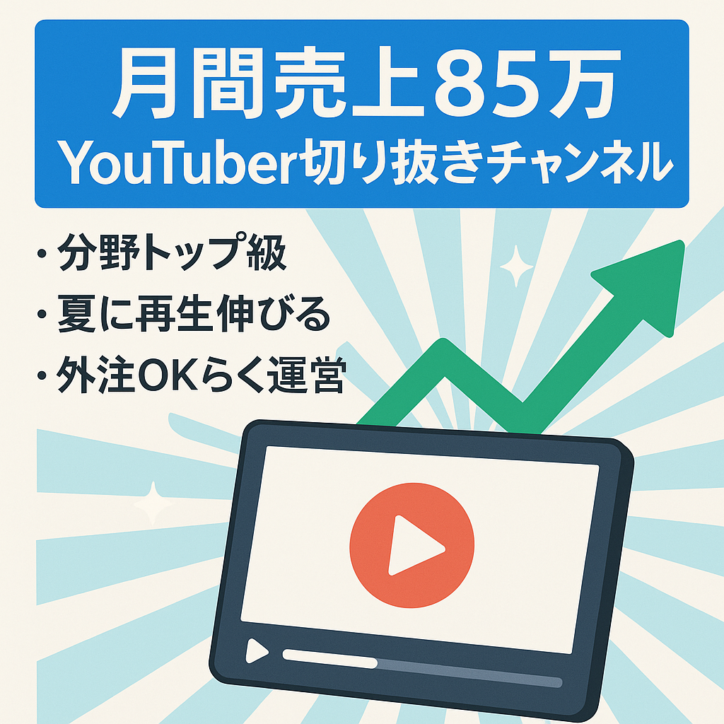 【最高月間売上85万円】ジャンルトップクラスのYouTuber切り抜きチャンネル【フォロワー3.5万人】