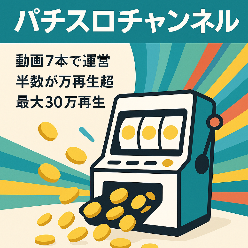 今年度投稿数７本で、収益約１６万円の、登録者9000人のパチスロチャンネル