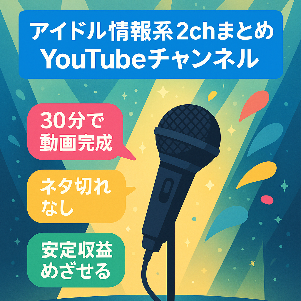 【超簡単動画作成】アイドル情報系2chまとめYouTubeチャンネル