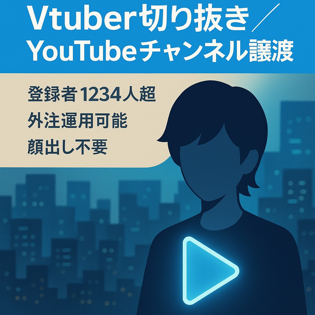 【訳あり価格】チャンネル登録者1,234人↑Vtuber切り抜きYouTubeチャンネルのアカウント譲渡！【値段交渉歓迎！】