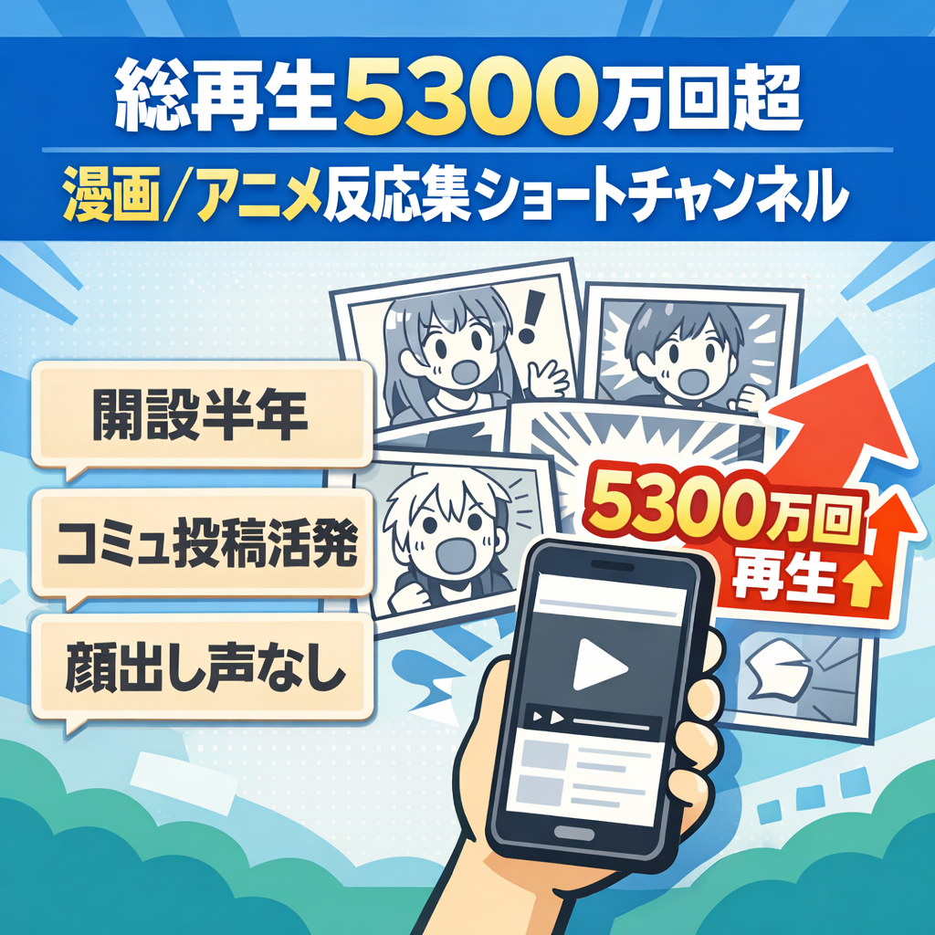 【総再生回数5300万回超え】大人気漫画・アニメ反応集ショートチャンネル