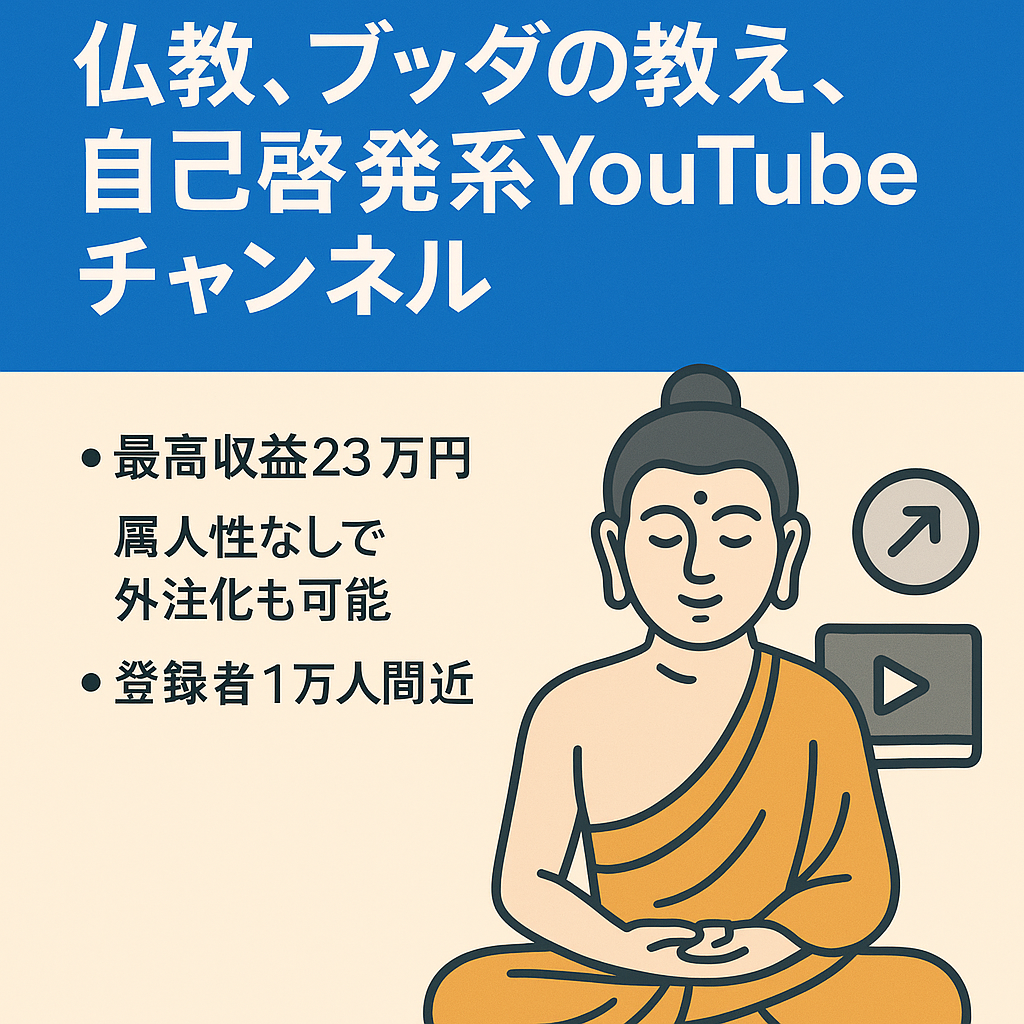 【顔出し声出し不要、属人性なし】登録者8130人/収益化済み　仏教、ブッダの教え、自己啓発系YouTubeチャンネル