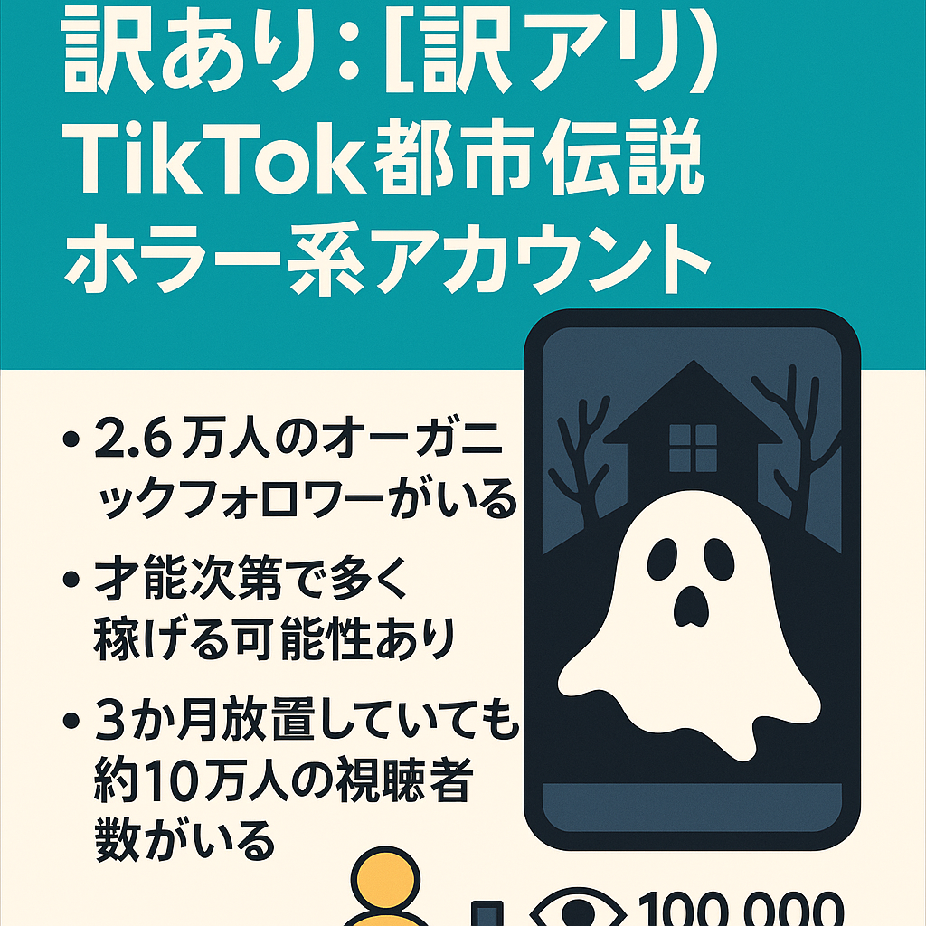 訳あり：【訳アリ】2.6万人TikTok都市伝説ホラー系アカウント