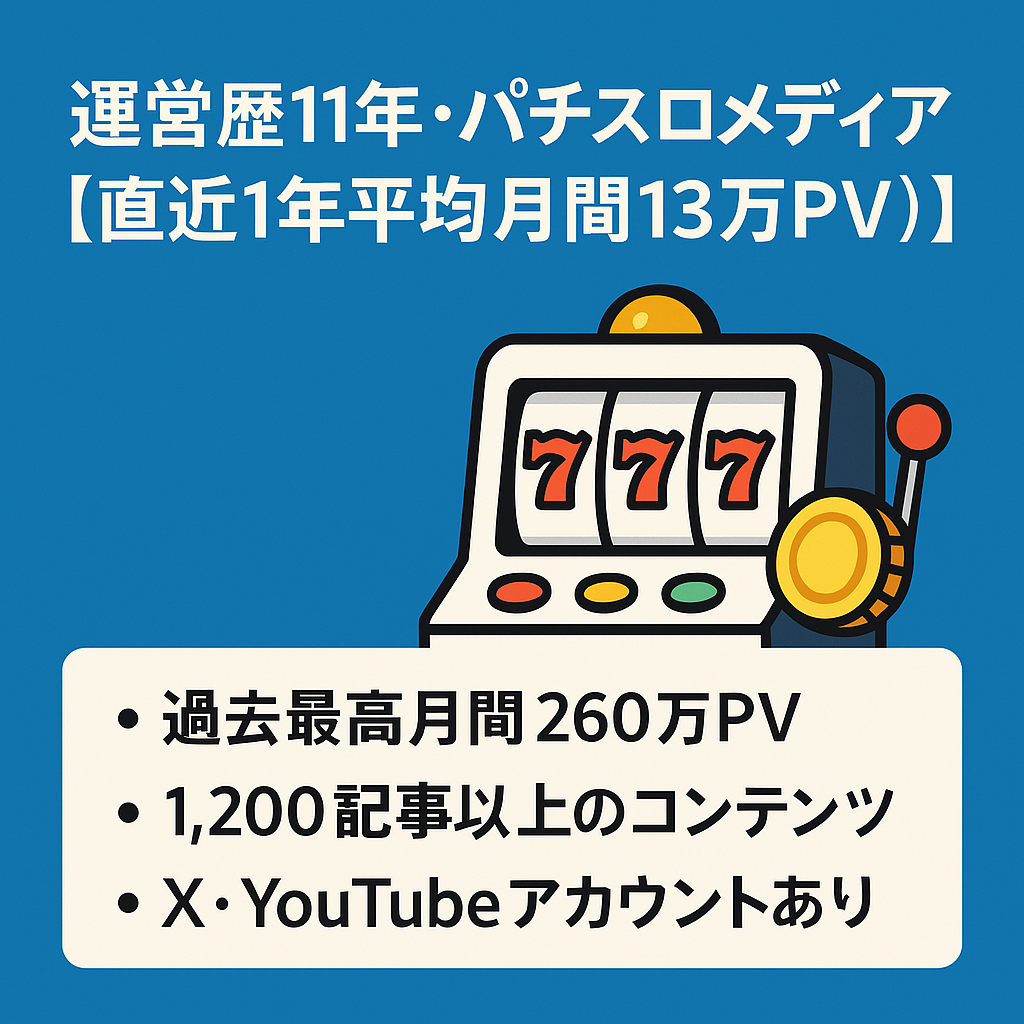 運営歴11年・DR30のパチスロメディア【直近1年平均月間13万PV】