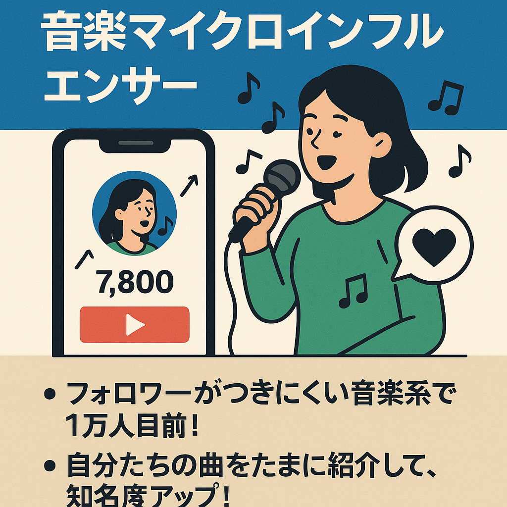 フォロワー7800人【70投稿で総再生800万突破】アーティスト/楽曲まとめ系音楽マイクロインフルエンサーアカウント