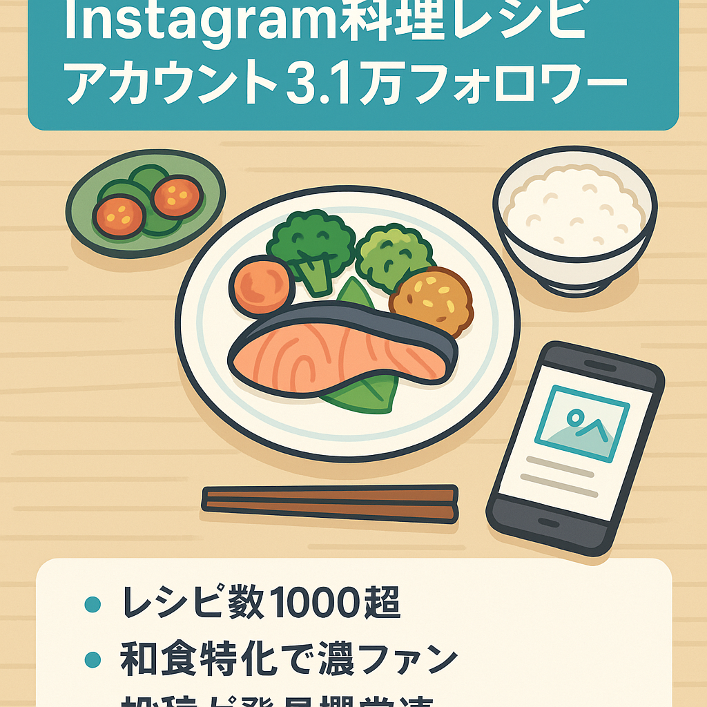 【 Instagram 3万1千人超フォロワーの大人気お料理アカウント(属人性無し)リポスト型キュレーションアカウント】