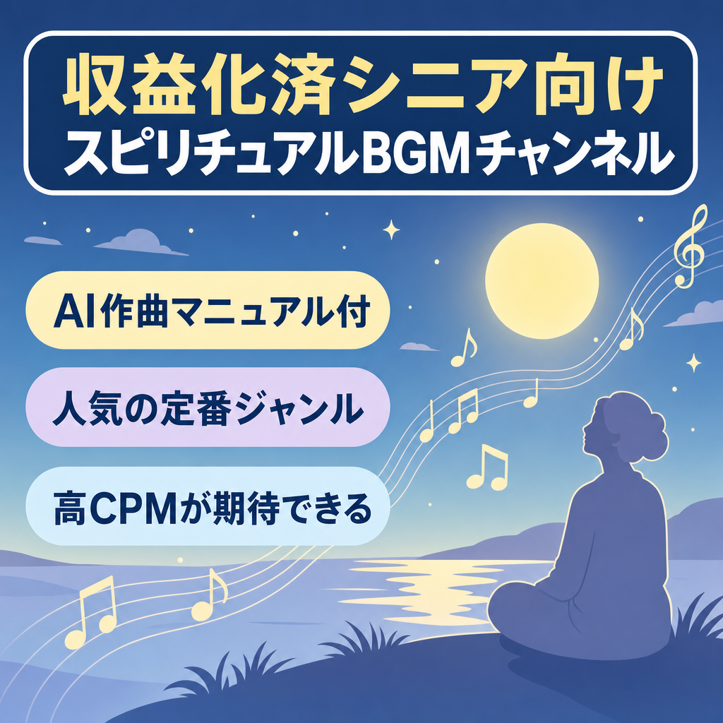 【収益化済・非属人】シニア向けスピリチュアルBGMチャンネル｜AI制作マニュアル・運営ノウハウ付き｜高CPM