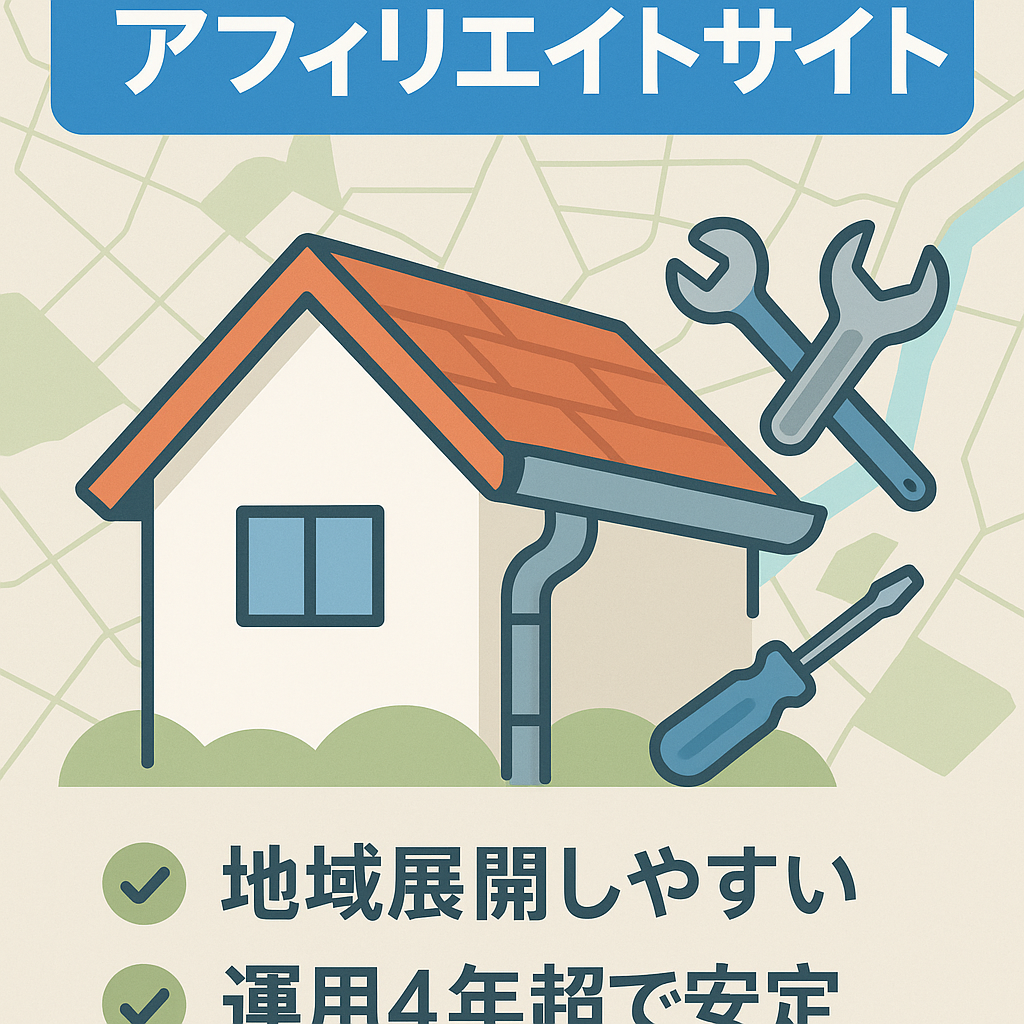 【アフィリエイト単価2,200円〜】雨どいの住宅修繕関連地域系アフィリエイトサイト