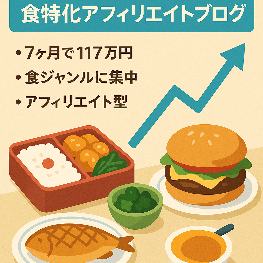 【直近7ヶ月収益117万】食に特化したアフィリエイトブログ