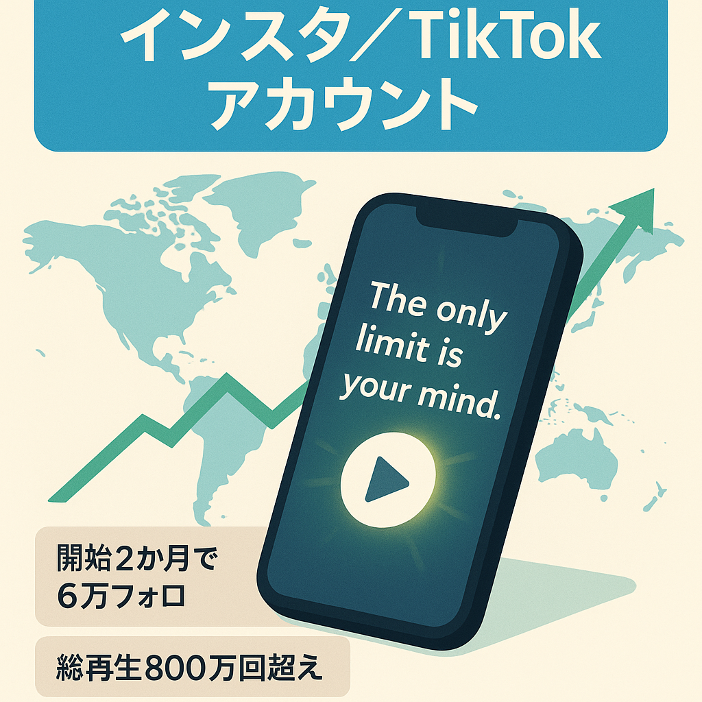 【名言自己啓発系Instagram/Tiktokアカウント・総フォロワー9万人】開設2か月で総フォロワー6万人/総再生回数800万回再生突破​