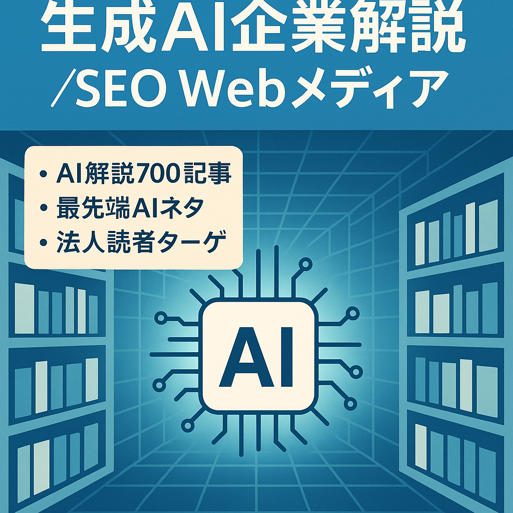 【約700記事】生成AI企業解説のSEOwebメディア【wordpress】
