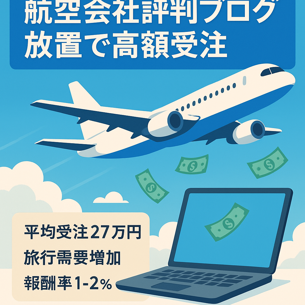 【放置で高単価売上発生中】航空会社の評判がメインのブログ（今年度平均注文金額27万円）