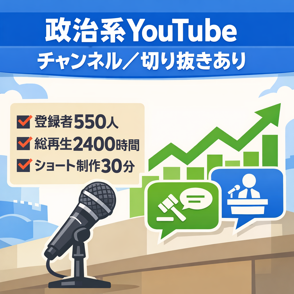 【育てたい】登録550人、再生2400時間 政治ch （切り抜きあり）