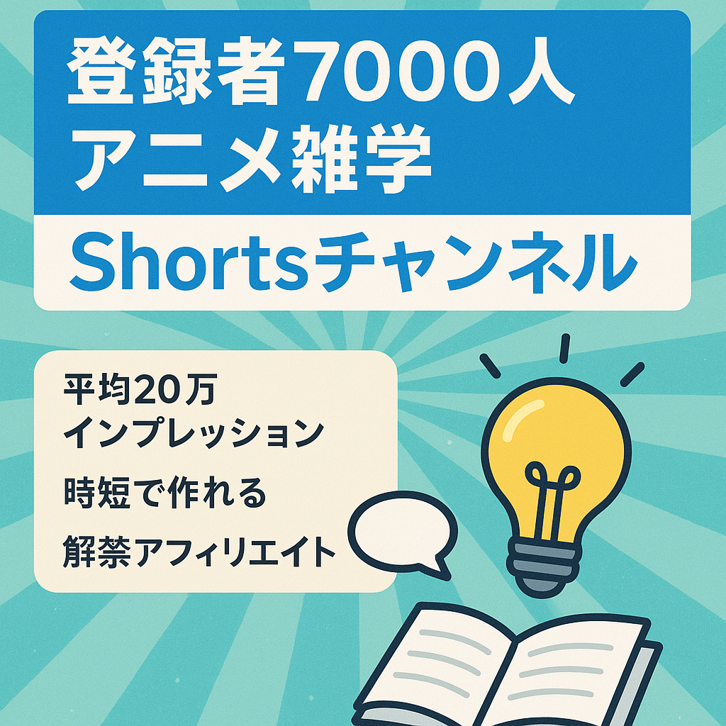 【登録者7,000人↑】YouTube Shortsのアニメ系雑学チャンネル【コミュニティ平均20万インプ】