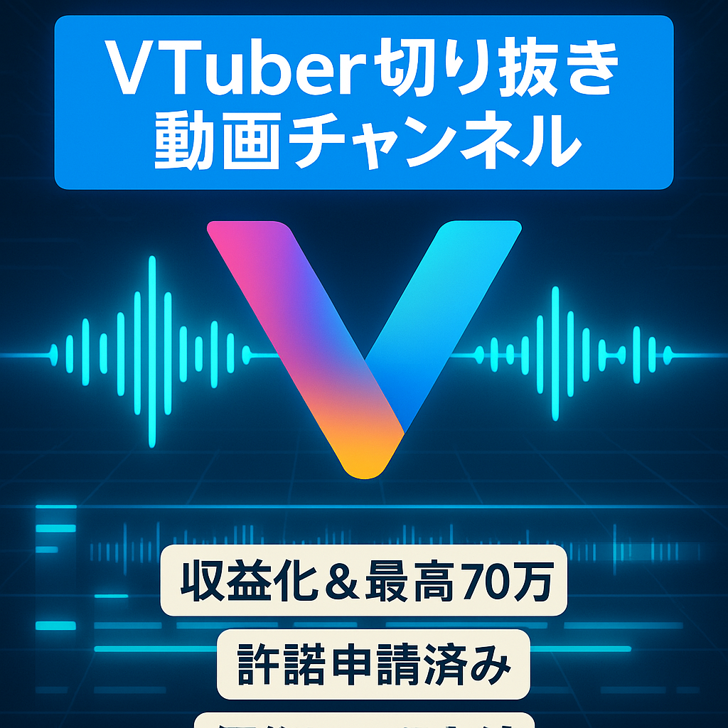 【人気急上昇中！】最高売上70万円!大人気VTuber様切り抜き/許諾申請済み/動画編集は無料スマホアプリで完結/属人性無し/文字起こし不要