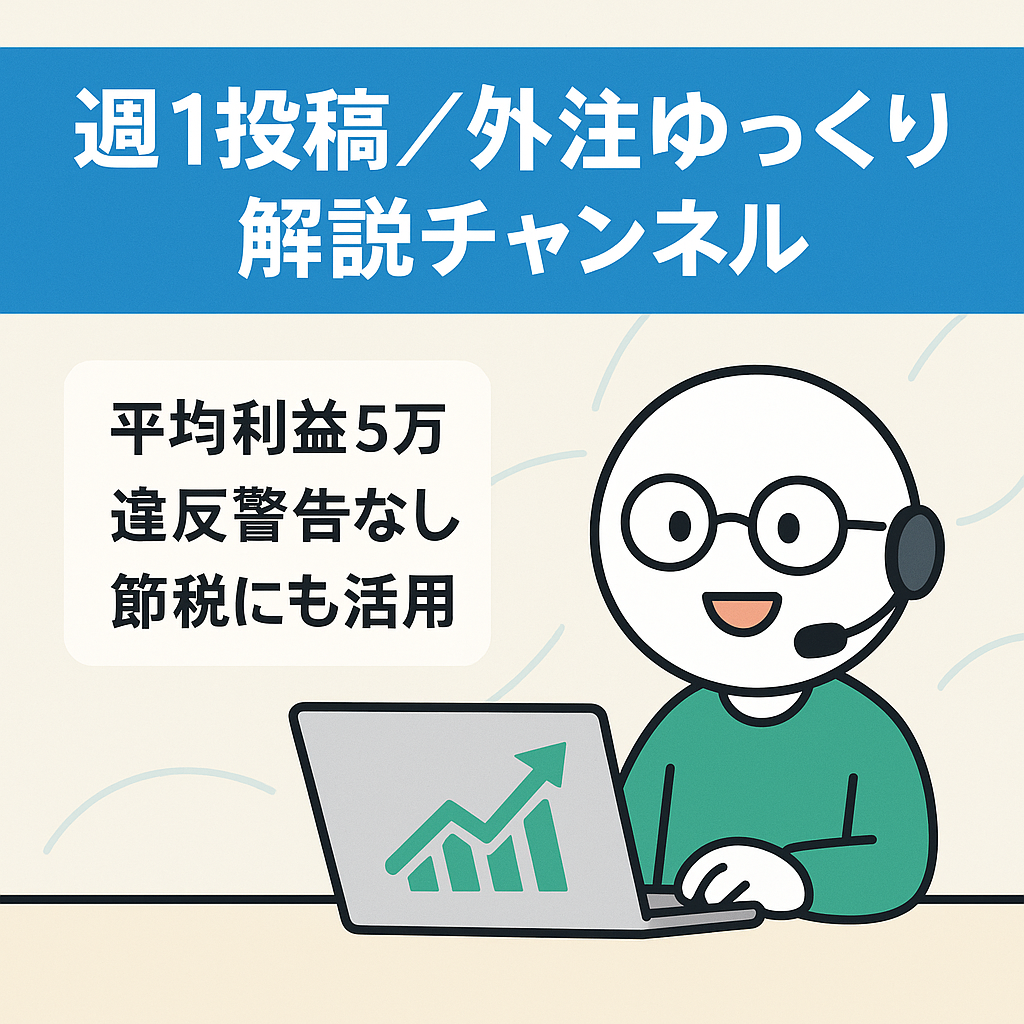 【最終値下げ】週一投稿で月5万円フル外注可能ゆっくり解説チャンネル【投稿本数増やして収益倍増/属人性なし】