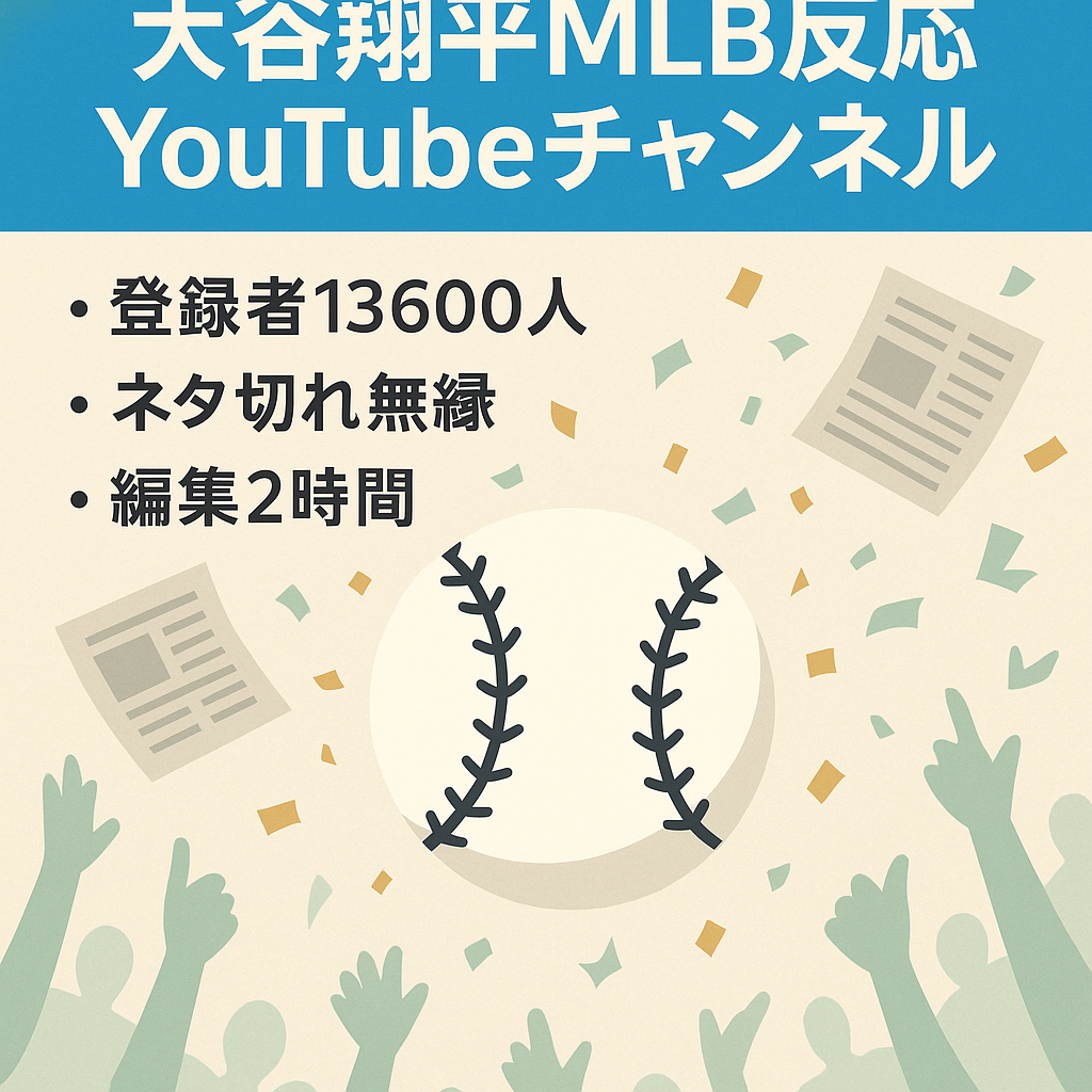 【登録者13600人以上】大人気の大谷翔平チャンネル！【完全非属人性】MLB海外の反応　2024年平均月収益163,000円
