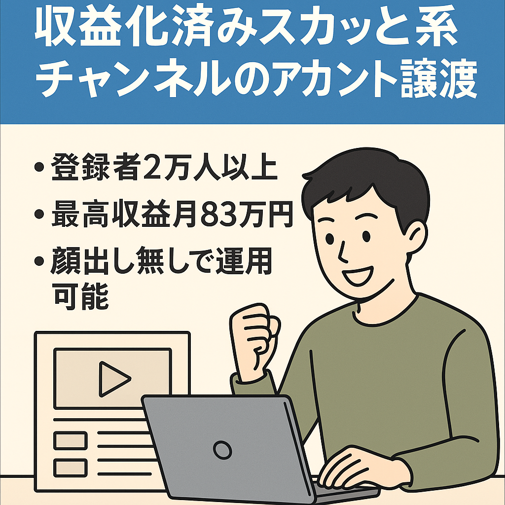 【登録者2.2万人】収益化済みスカッと系チャンネルのアカウント譲渡【1動画平均7万円以上の収益】