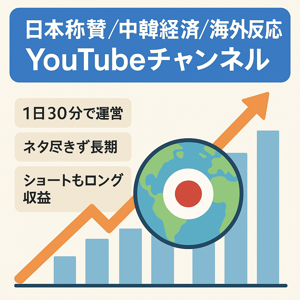【収益化済み！】日本称賛系・中国韓国経済・海外の反応チャンネル【外注可能・非属人】