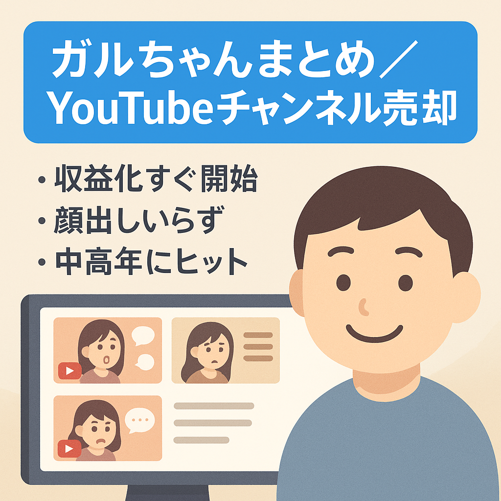 【収益化済】【ガルちゃんまとめ】YouTubeチャンネル売却譲渡｜登録者1300人超｜属人性なし顔出し不要