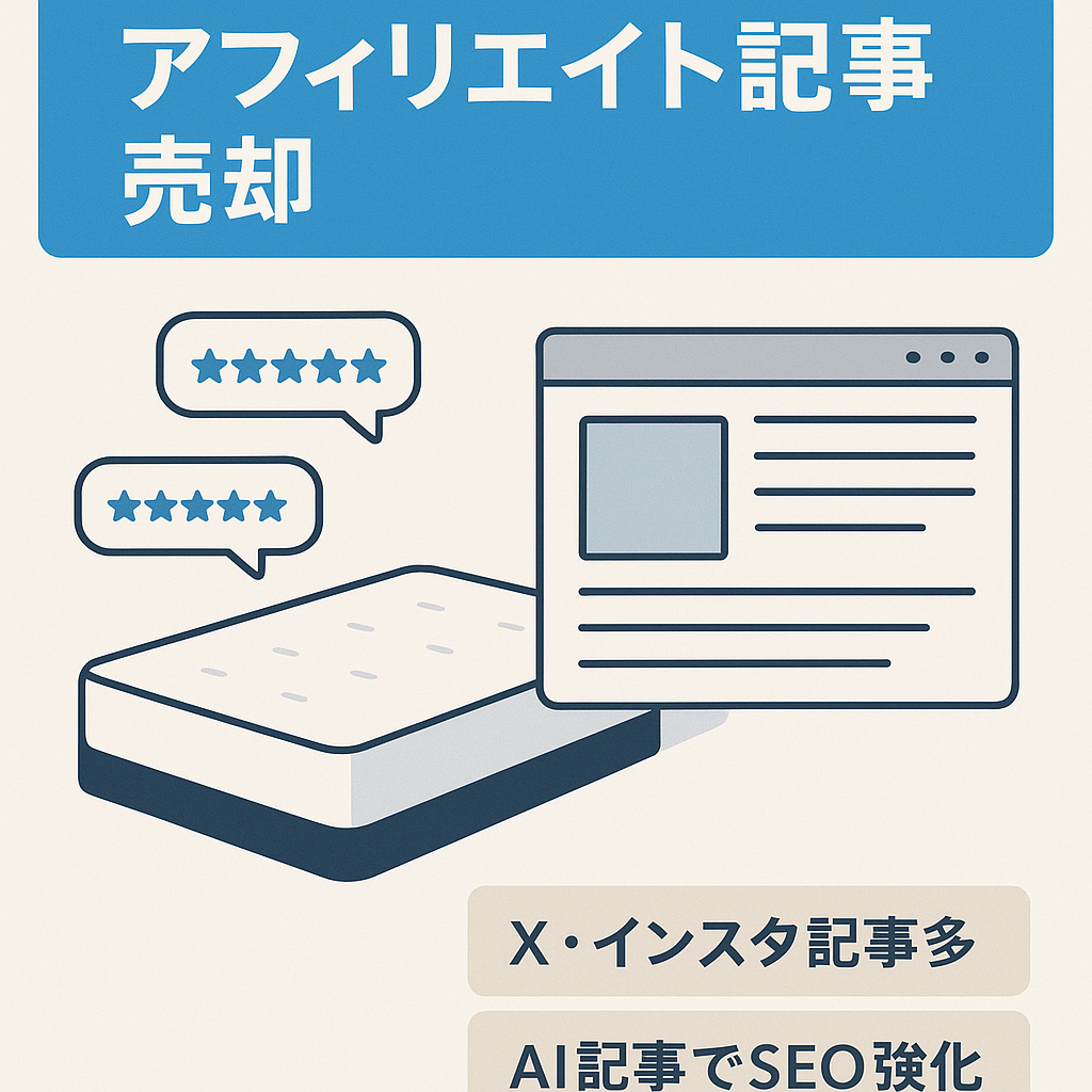 2023年から1年かけて育ててきたマットレスのアフィリ記事を売却します！