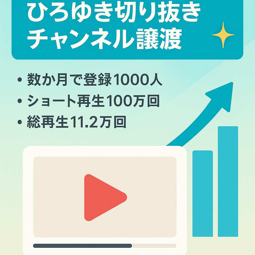 訳あり：登録者1,000人超え！ひろゆき切り抜きチャンネル譲ります