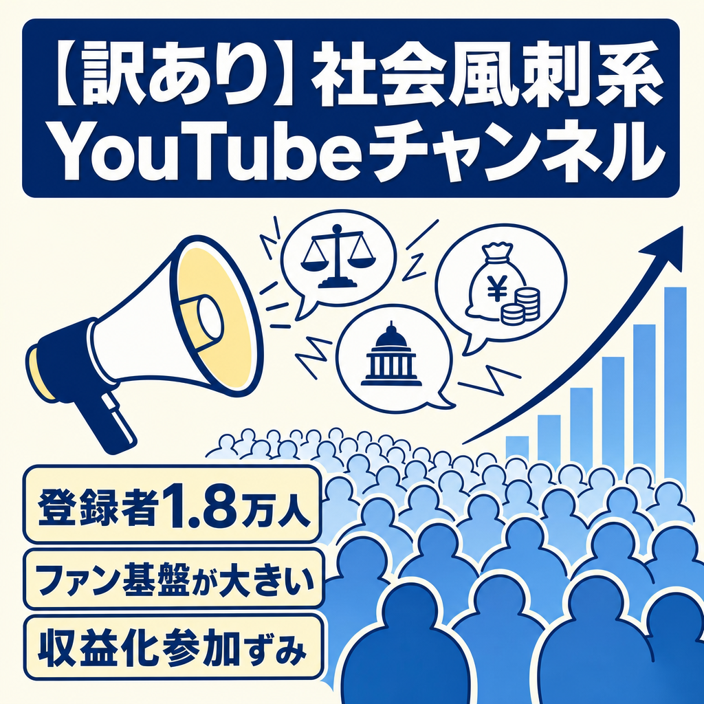 【訳あり】チャンネル登録者数1.8万人の社会風刺系チャンネル
