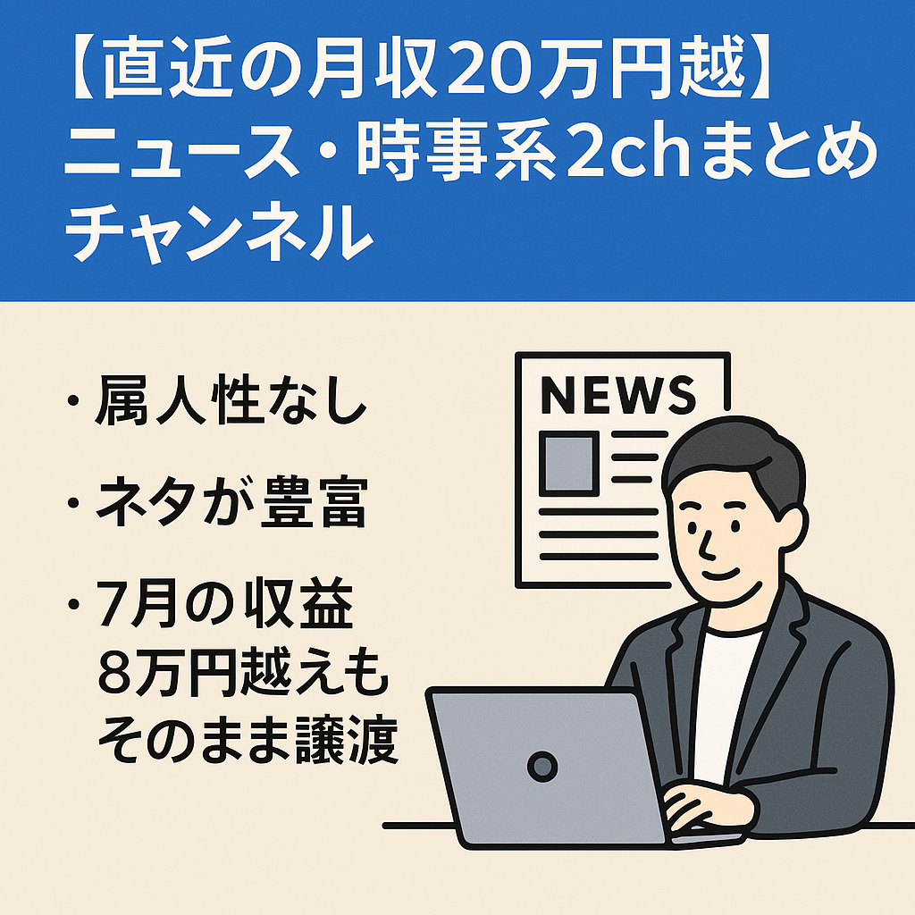 【直近の月収20万円越】ニュース・時事系2chまとめチャンネル【属人性なし】