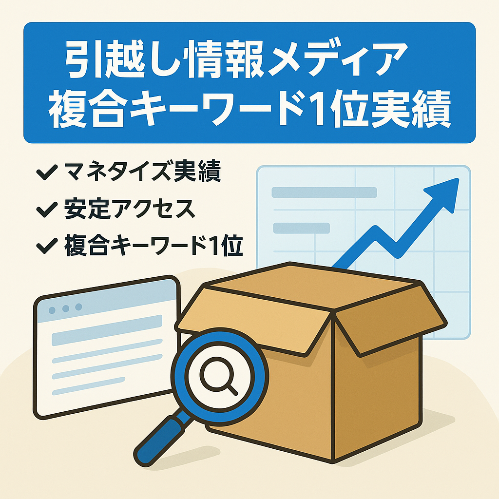 【マネタイズ実績あり】複合ワードで1位のキーワードある引越し情報メディア