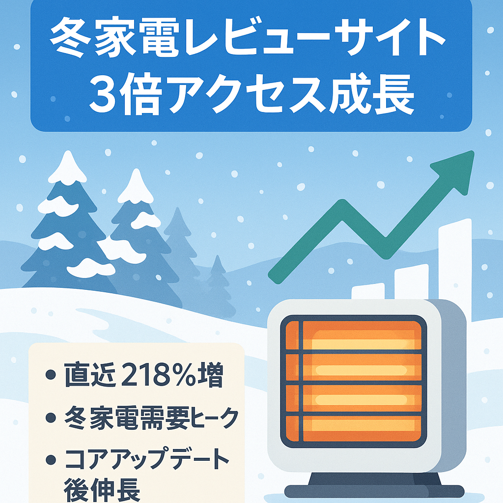 【先月よりアクセス3倍UP】冬にアクセスを集める家電レビューメディア