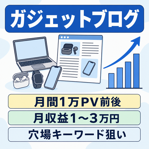 【月1万PV】月2万円越えの収益が出ているガジェットブログ！