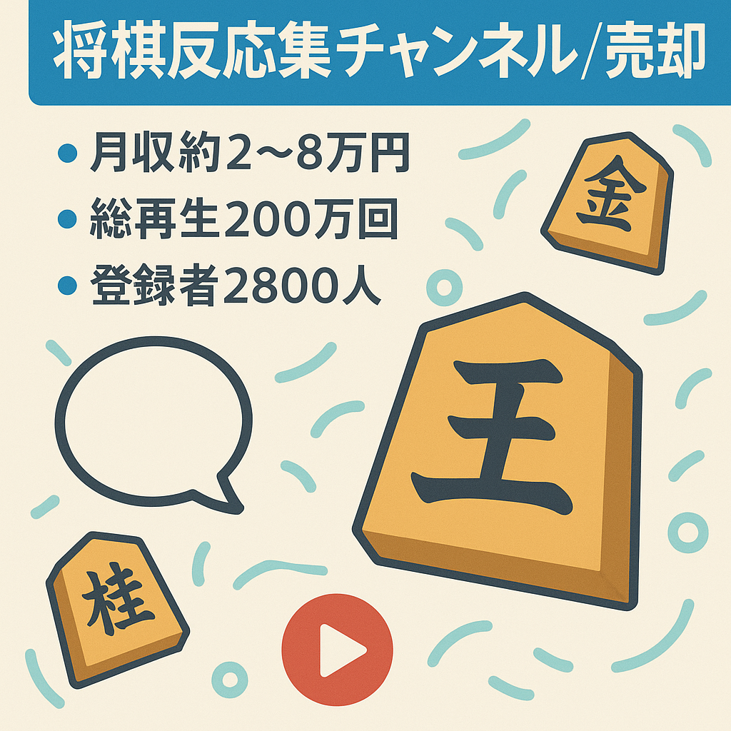 将棋系２ちゃん反応集チャンネル【登録者2800人、月２万～８万ほど】
