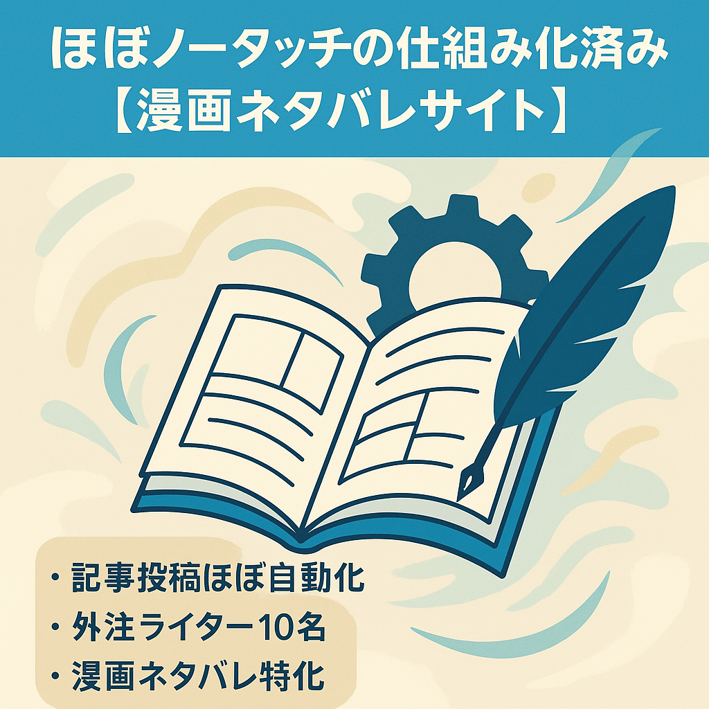 ほぼノータッチの仕組み化済み【漫画ネタバレサイト】