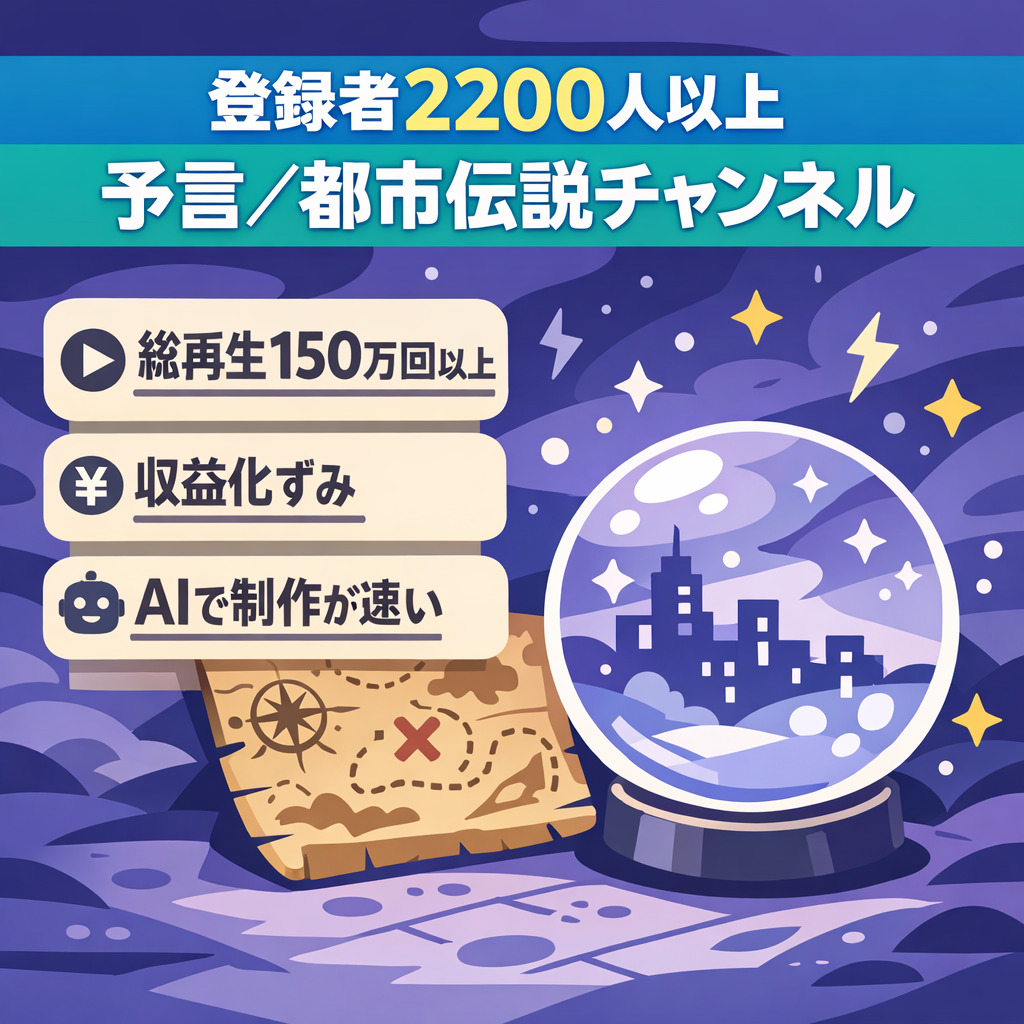 【登録者2200人以上・収益化済】予言・都市伝説チャンネル