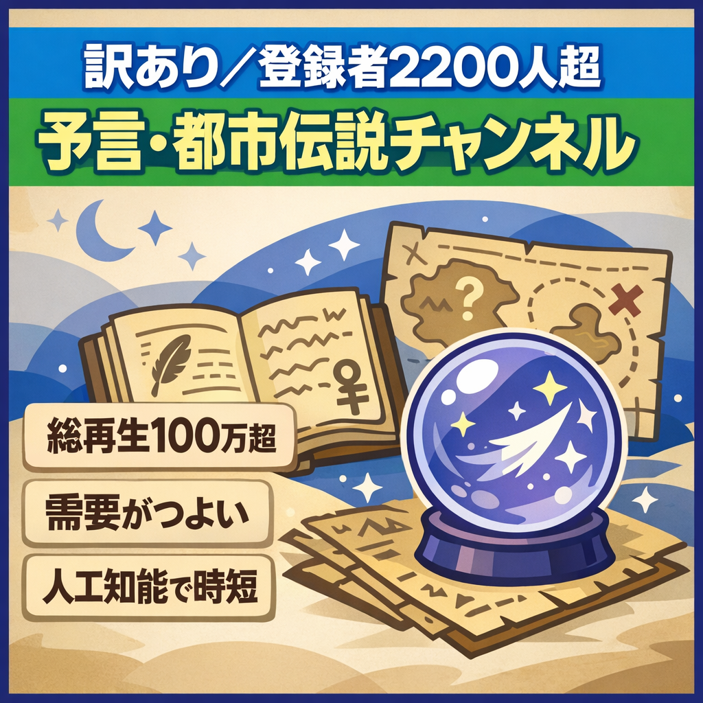 訳あり【登録者2200人以上】予言・都市伝説チャンネル