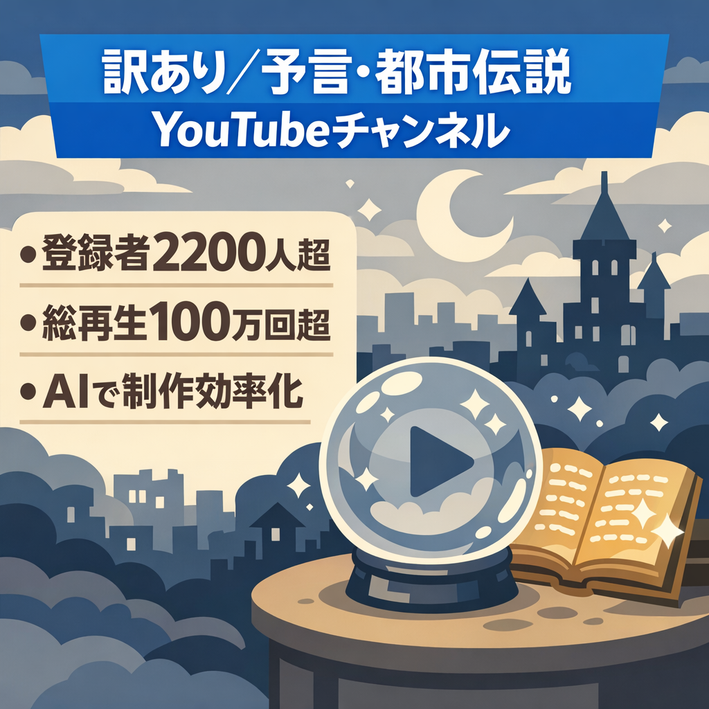 訳あり【登録者2200人以上】予言・都市伝説チャンネル｜ 価格交渉も大歓迎