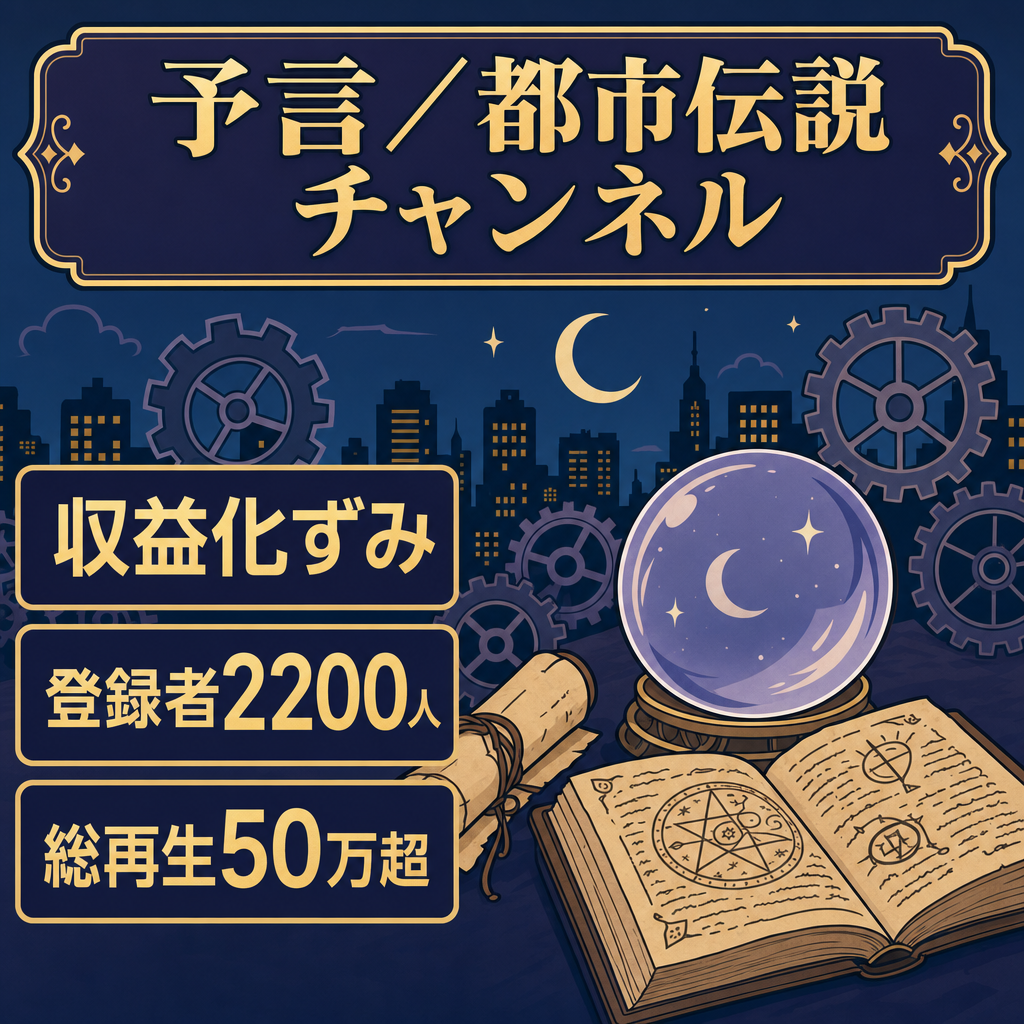 【収益化済み・登録者2200人以上】予言・都市伝説チャンネル