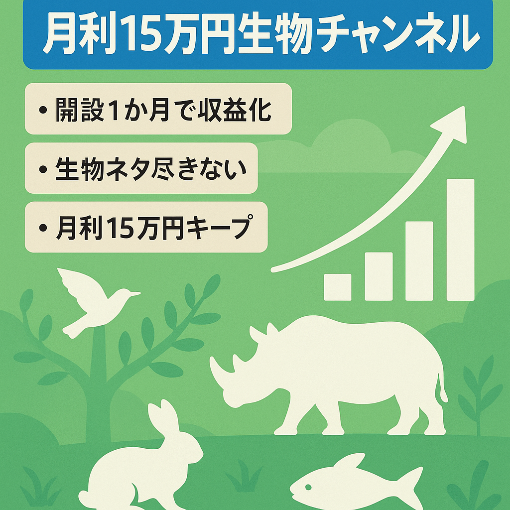 【運営１ヶ月で収益化！】現在月利15万円の生物チャンネル