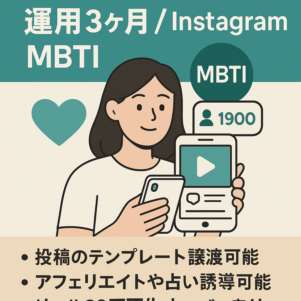 【累計1200万回再生】運用3ヶ月 / Instagram / MBTI / 1900フォロワー / 80万再生超えあり