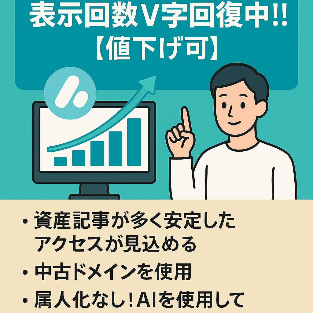 1年半で回収可能!!表示回数V字回復中!!【値下げ可】【アドセンス済】AIで運用簡単！グーグル検索上位キーワード多数！生活情報ブログ