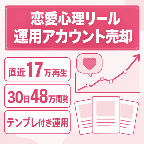 【恋愛ジャンル】30日48万閲覧・17万再生実績｜バズ投稿複数｜運営引継ぎ可能