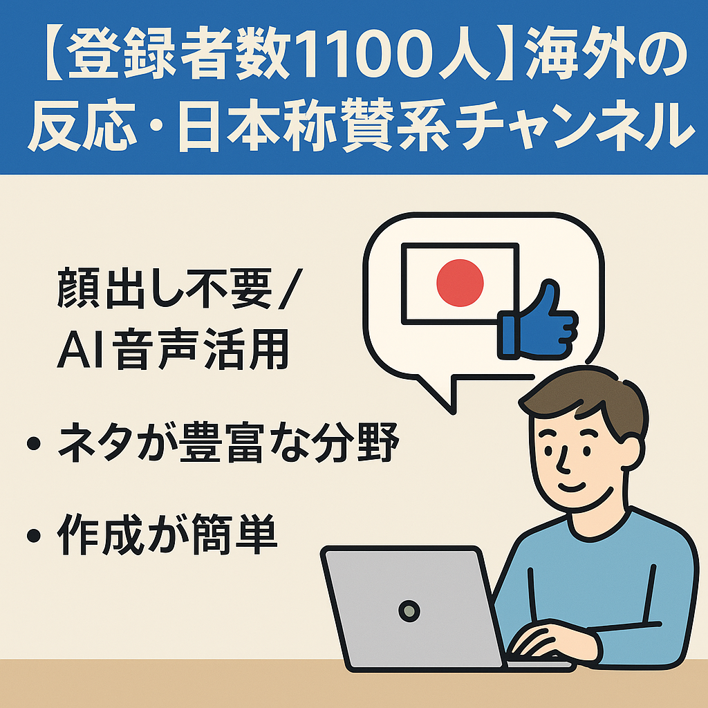 【登録者数1100人】海外の反応・日本称賛系チャンネル【収益化前】