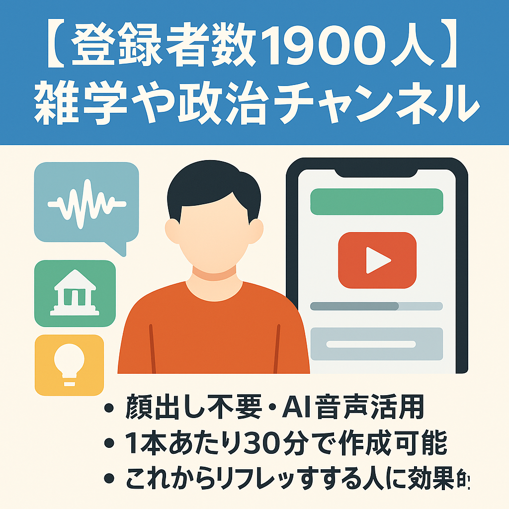 【登録者数1900人】【収益化前】雑学や政治に関するチャンネル