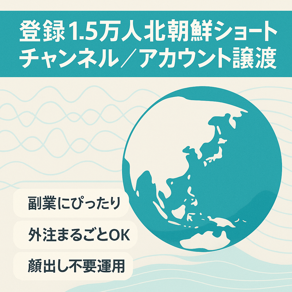 【訳ありショートチャンネル】チャンネル登録者15000人越えの北朝鮮チャンネルのアカウント譲渡！