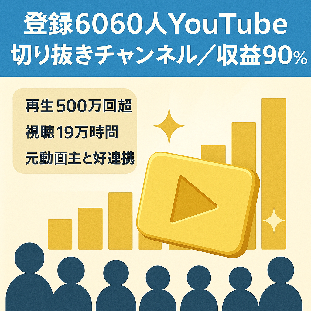 【チャンネル登録者数6060人超】超金持ちYouTuber切り抜き-収益配分90％【総再生回数500万回越え/総再生時間19万時間】
