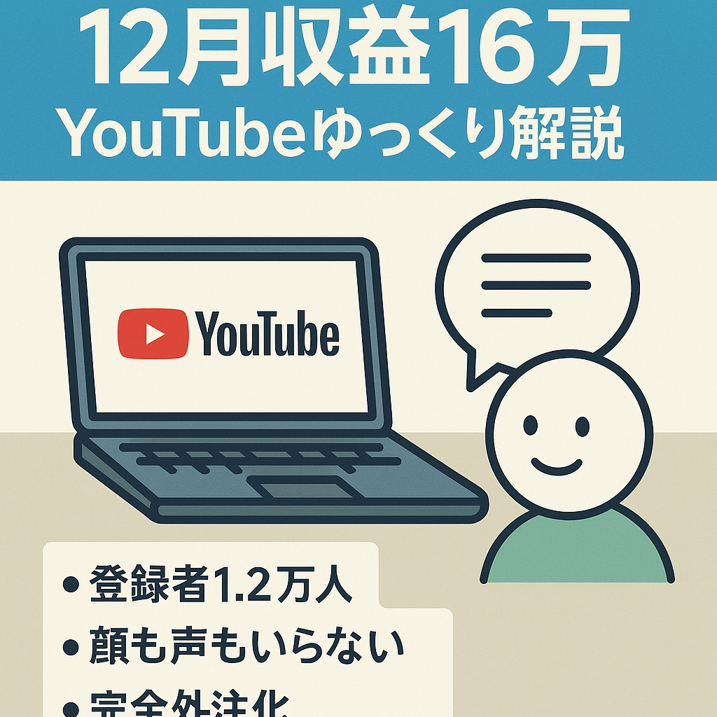 【12月収益16万円】YouTube登録者1.2万人/顔出し無し・声出し無し/ゆっくり解説系チャンネル【早期売却希望】